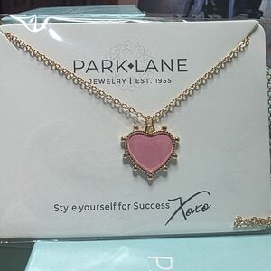 Park Lane Gold Necklace with Pink Heart Pendant